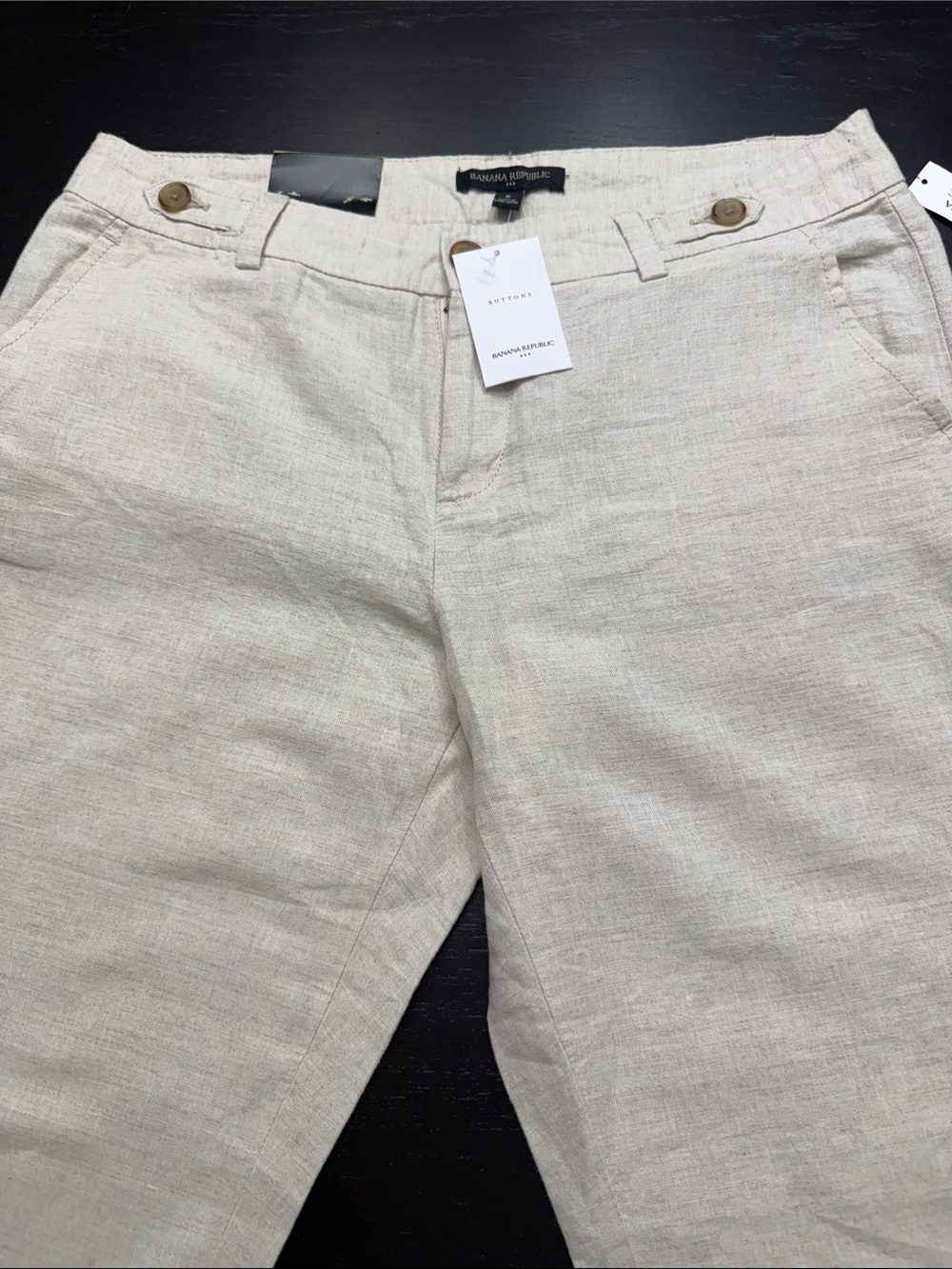 Banana Republic Light Beige Linen-Blend Chinos